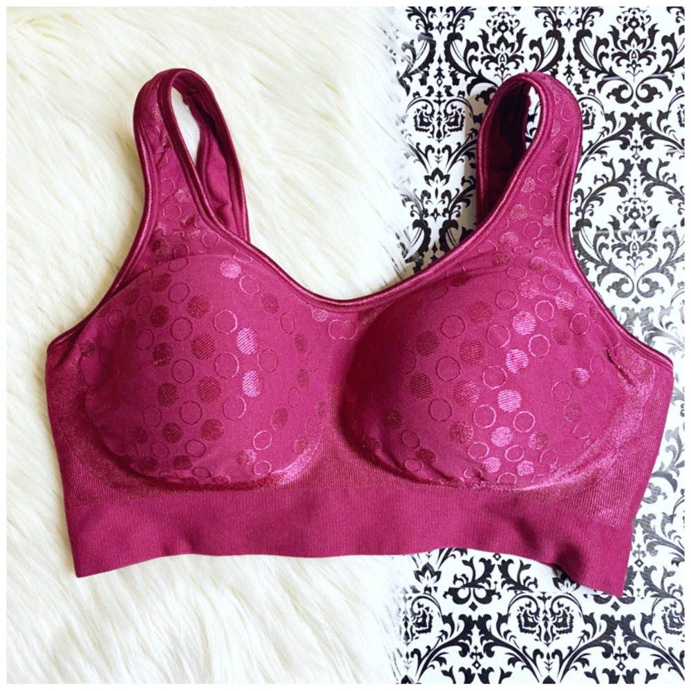 Bali : size M : magenta full coverage ‘ComfortFlex Fit Shaping’ Wireless dot Bra - Picture 2 of 10